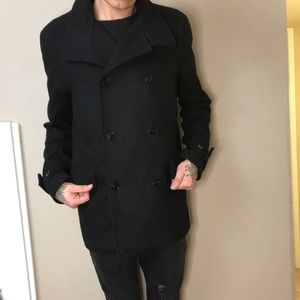 🔥 MENS PEACOAT 🔥 PEA COAT BLACK